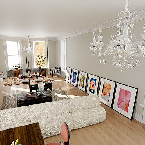 Art style apartment interior scene 3D model 5