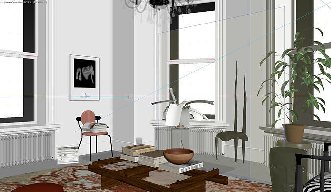 Art style apartment interior scene 3D model 7