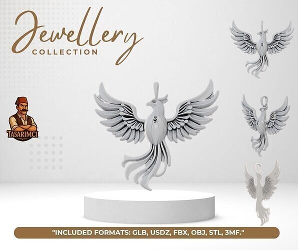 Phoenix Pendant Design 4  3D print model