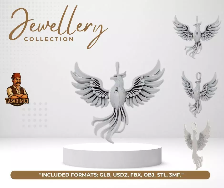 Phoenix Pendant Design 4 3D print model