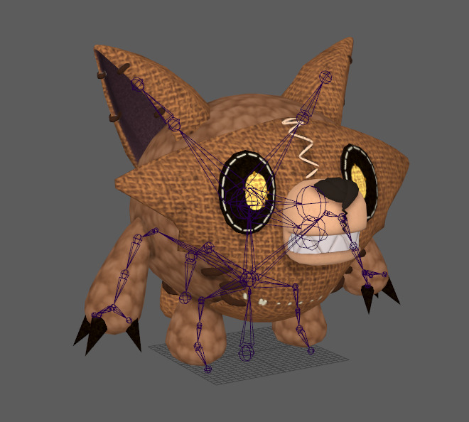 Five stylized plush werewolves   upgraded with skeletal skins Low-poly 3D model_10