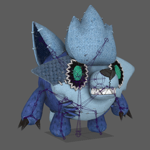 Five stylized plush werewolves   upgraded with skeletal skins Low-poly 3D model_8