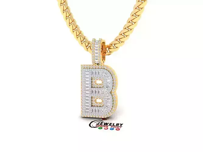 Custom Initial B Letter Diamond  A to Z Alphabet Bug Necklace