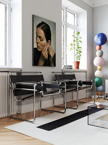 Modern Bauhaus Flat Scene 3D model 5