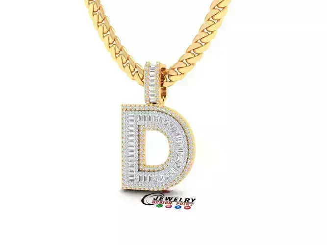 Custom Initial D Letter Diamond  A to Z Alphabet Bug Necklace