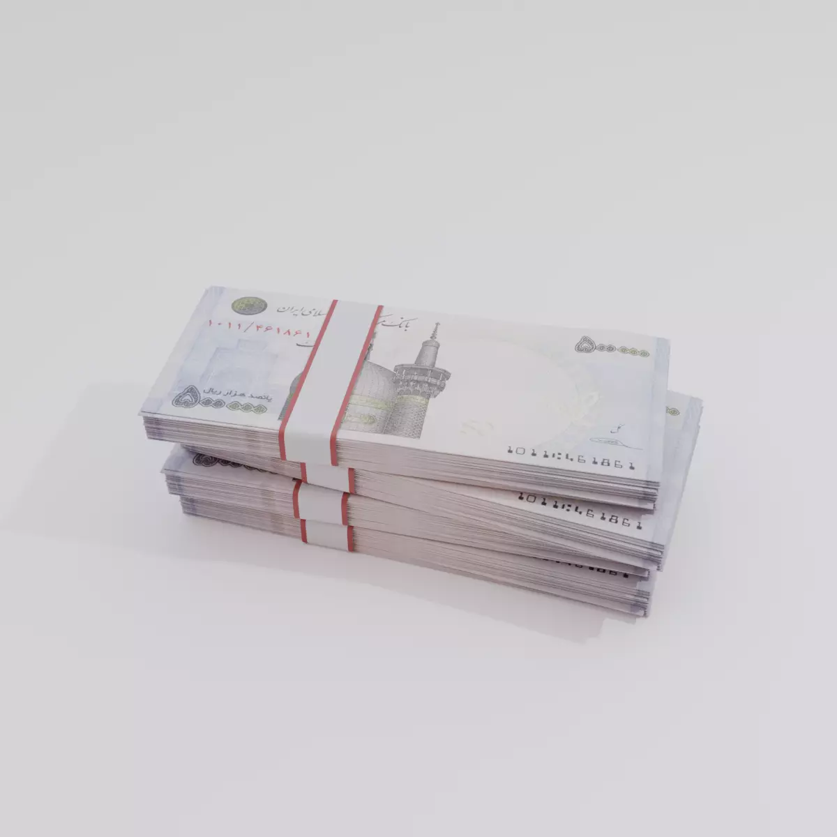 500000 Iran Iranian Rial Currency Low-poly 3D model_0