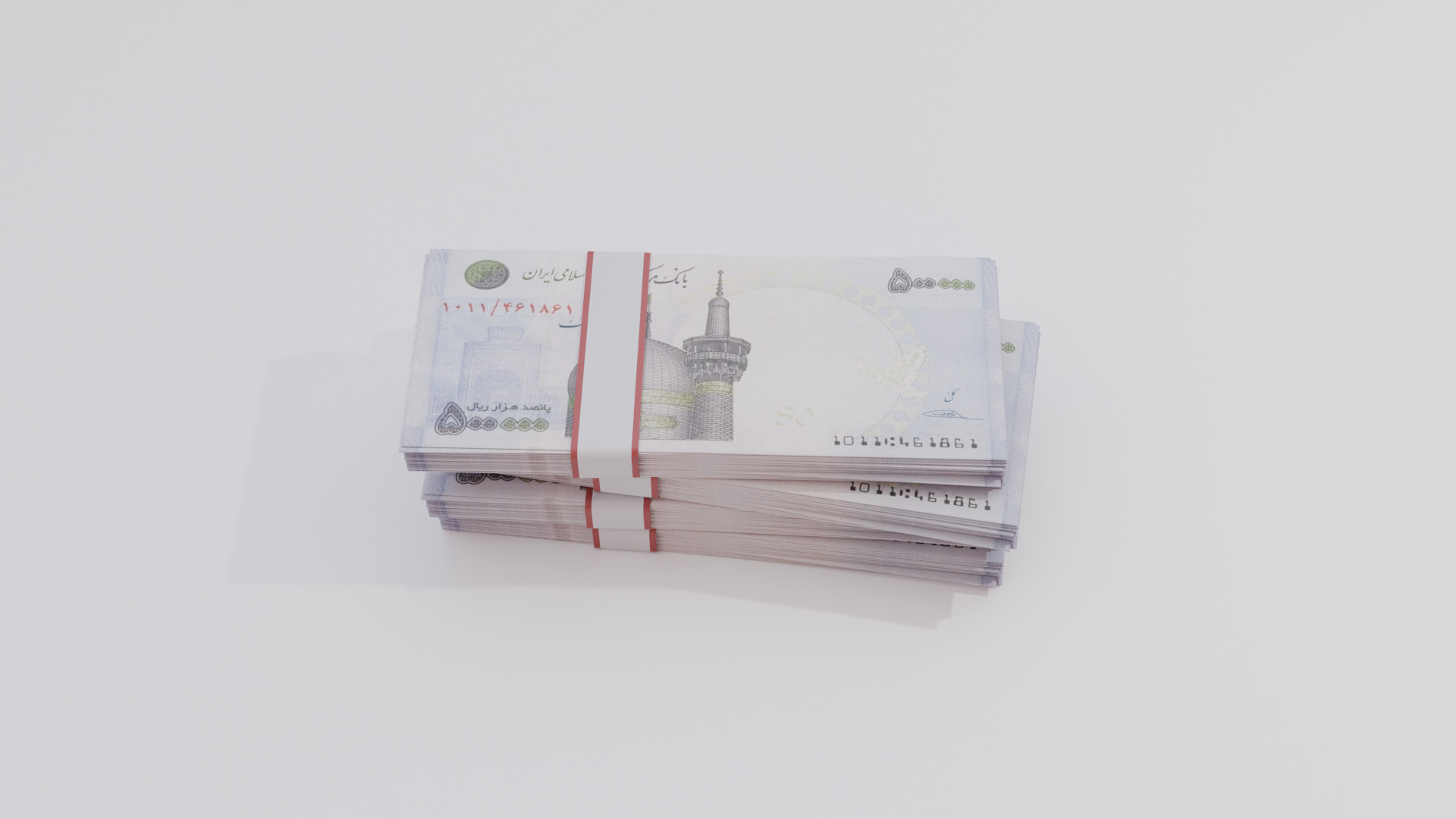 500000 Iran Iranian Rial Currency Low-poly 3D model_3