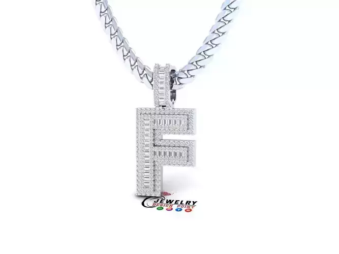 Custom Initial F Letter Diamond  A to Z Alphabet Bug Necklace