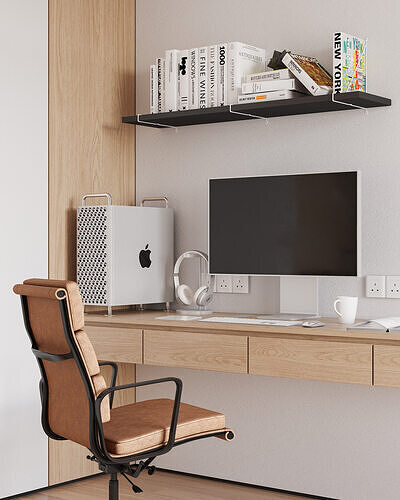 Minimalist modern studio scene 3D model 4