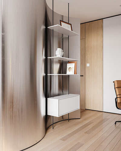 Minimalist modern studio scene 3D model 3