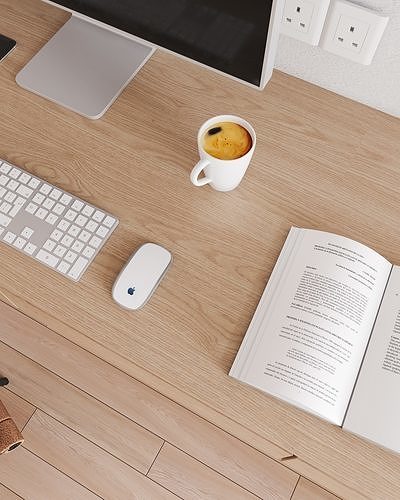 Minimalist modern studio scene 3D model 6