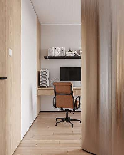 Minimalist modern studio scene 3D model 2