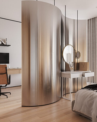 Minimalist modern studio scene 3D model 5