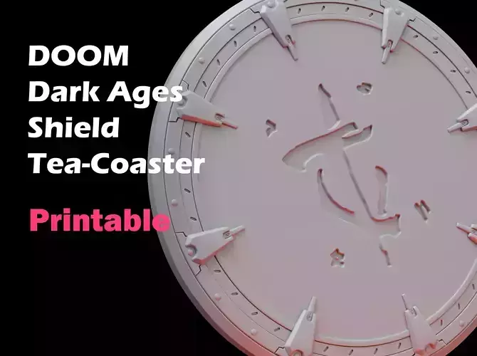Doom Dark Ages Shield - Tea Coaster 3D print model