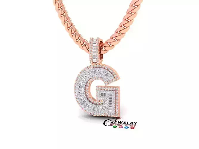 Custom Initial G Letter Diamond  A to Z Alphabet Bug Necklace