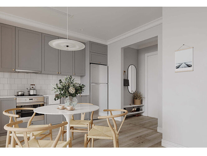 Nordic-style living room 3D model 3
