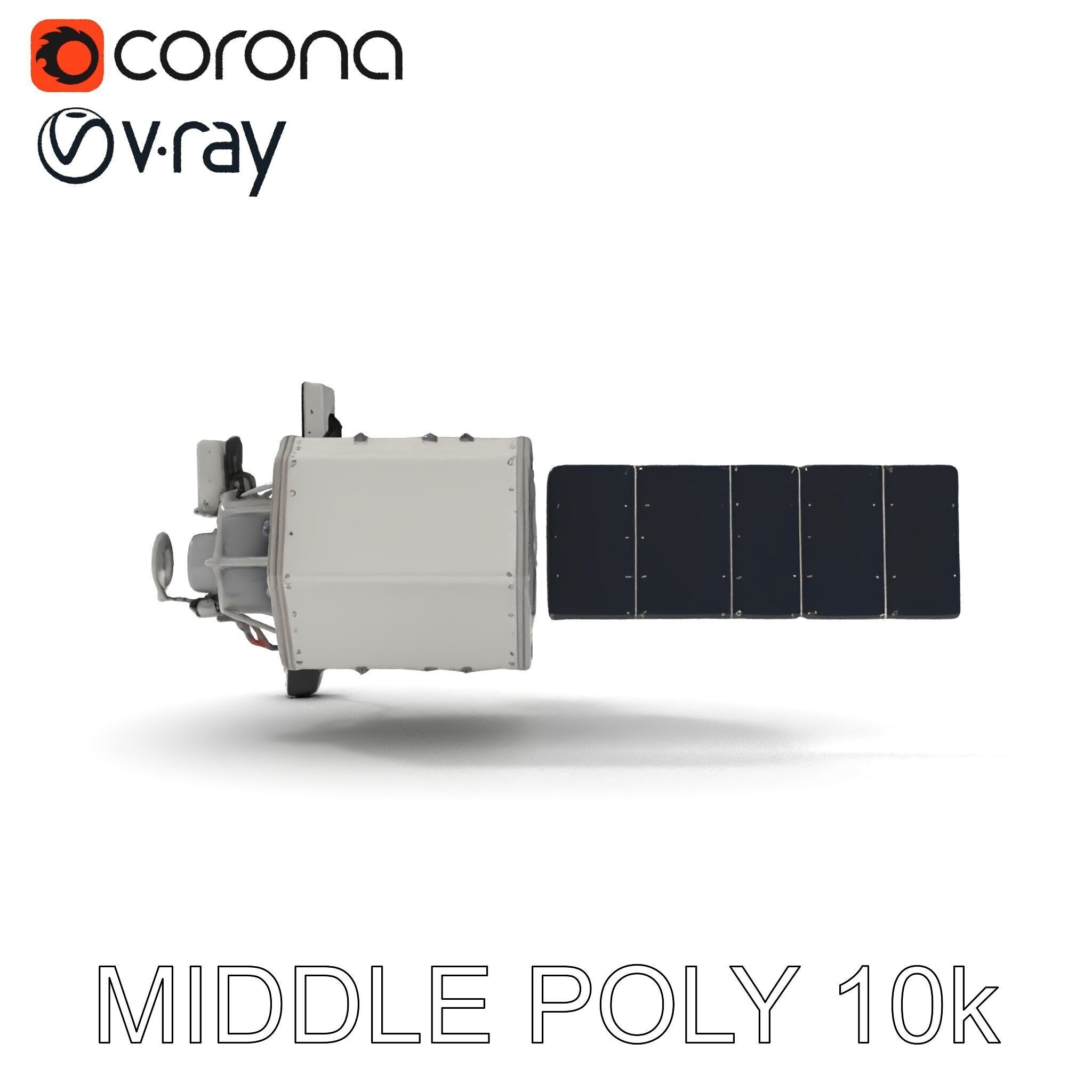 Satellite Model Pack with Detailed Panels and Equipment Low-poly 3D model_14