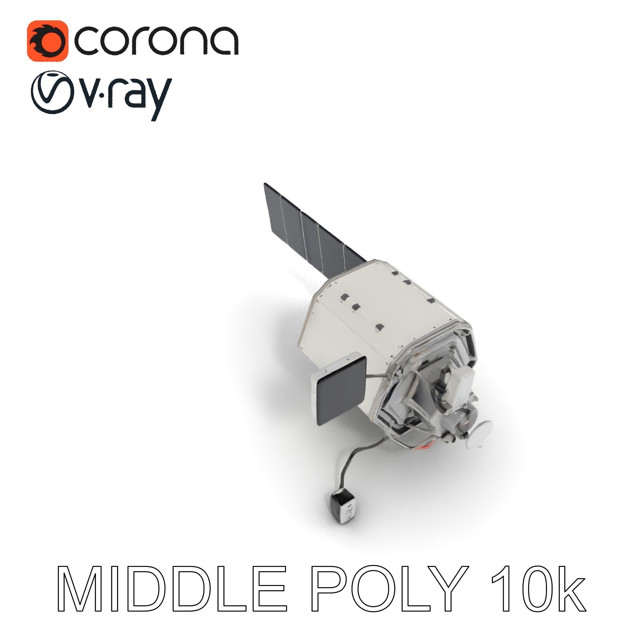 Satellite Model Pack with Detailed Panels and Equipment Low-poly 3D model_30