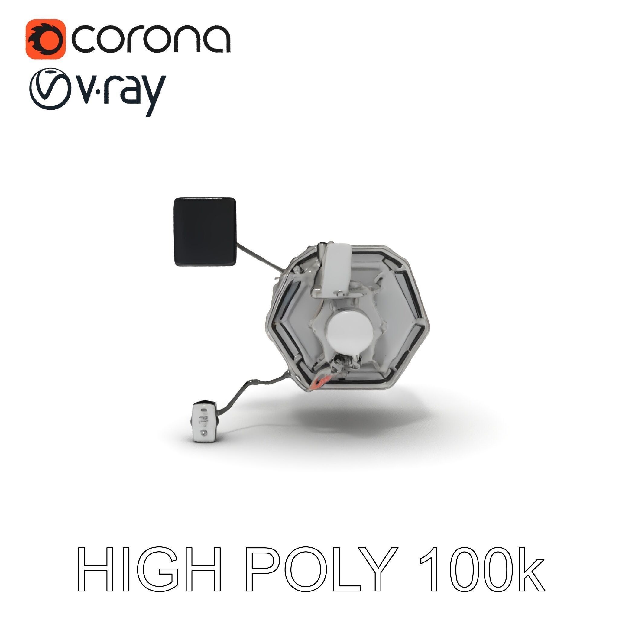 Satellite Model Pack with Detailed Panels and Equipment Low-poly 3D model_16