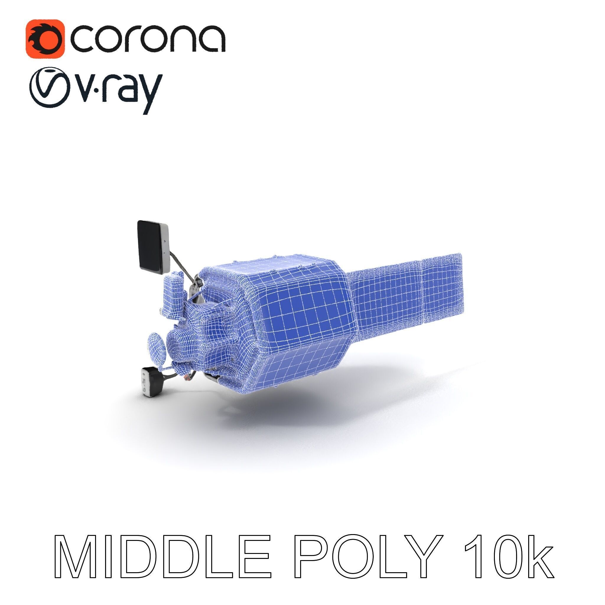 Satellite Model Pack with Detailed Panels and Equipment Low-poly 3D model_22