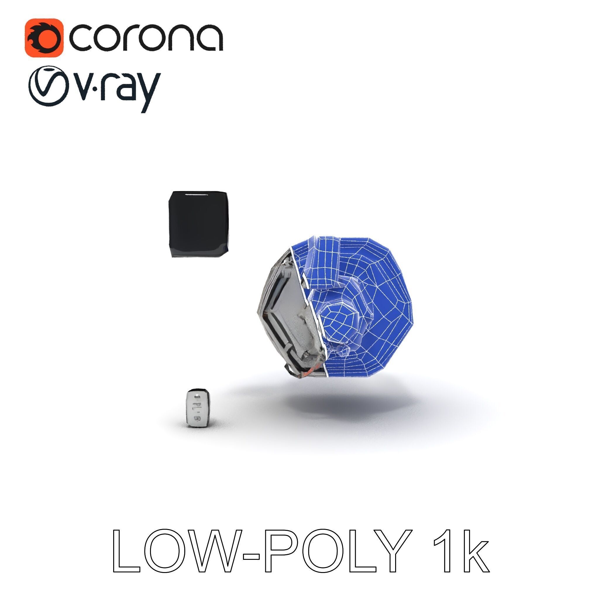 Satellite Model Pack with Detailed Panels and Equipment Low-poly 3D model_34