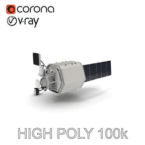 Satellite Model Pack with Detailed Panels and Equipment Low-poly 3D model
