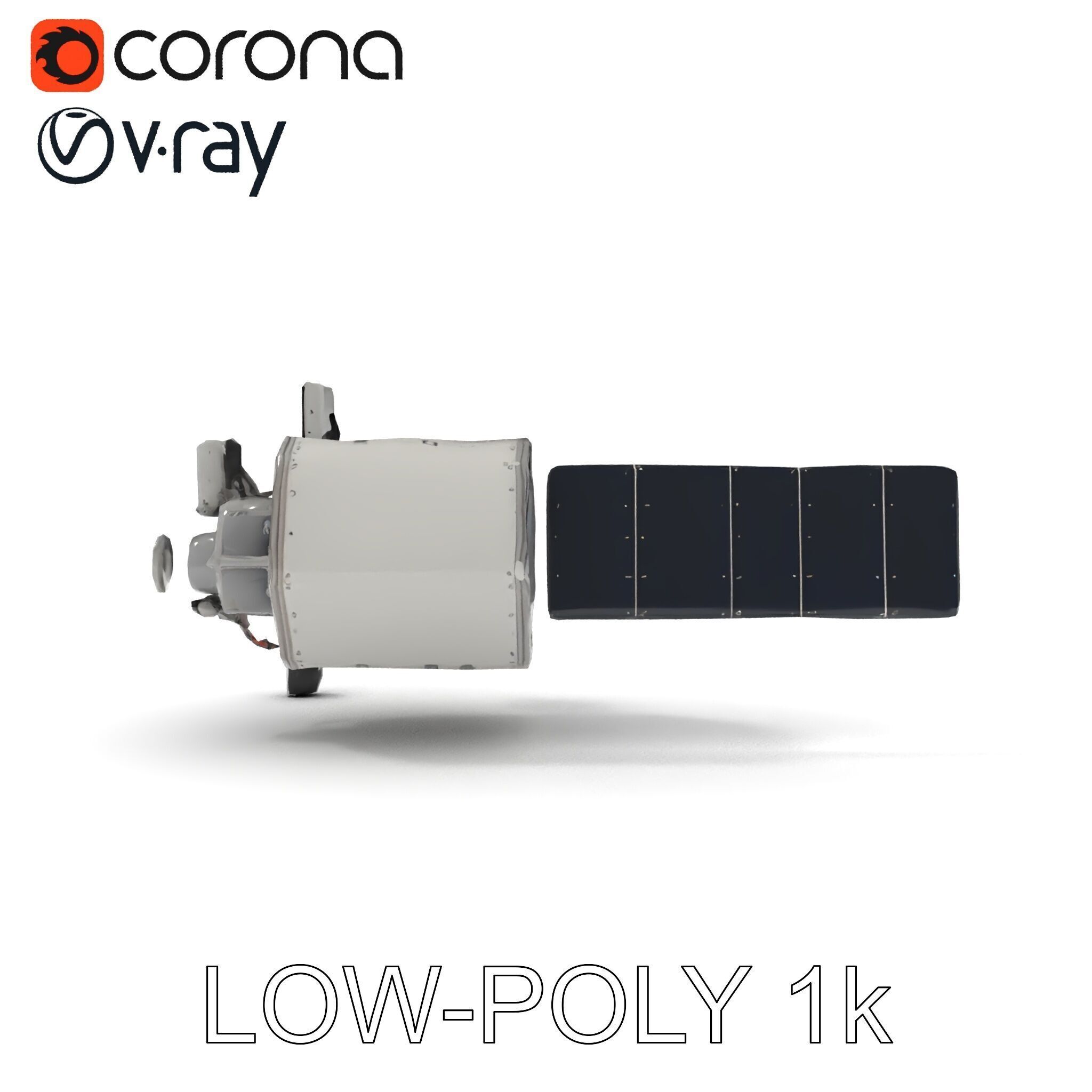 Satellite Model Pack with Detailed Panels and Equipment Low-poly 3D model_26