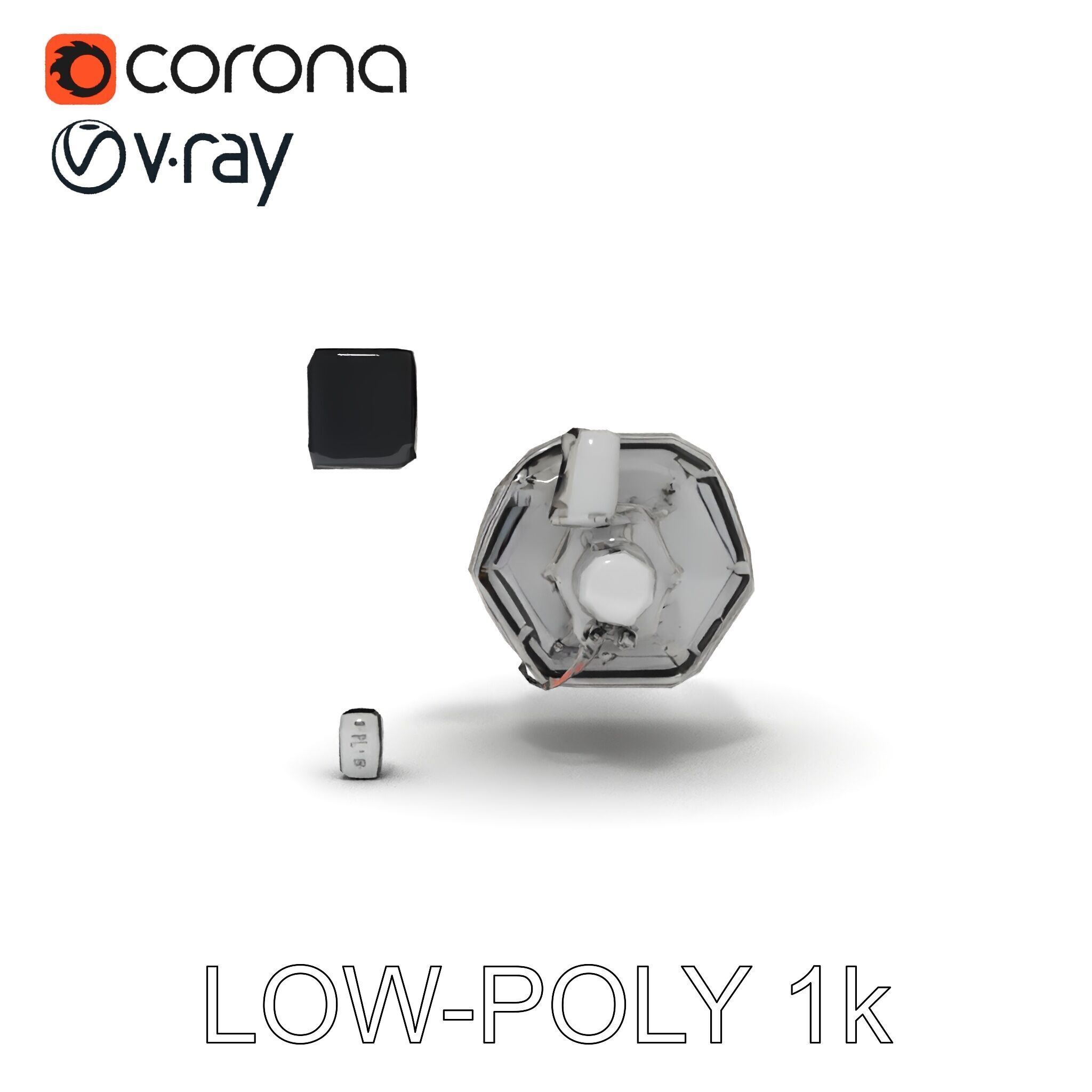 Satellite Model Pack with Detailed Panels and Equipment Low-poly 3D model_29