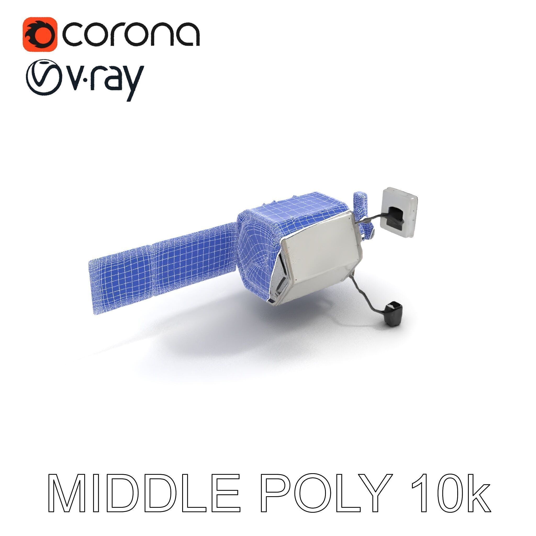 Satellite Model Pack with Detailed Panels and Equipment Low-poly 3D model_25