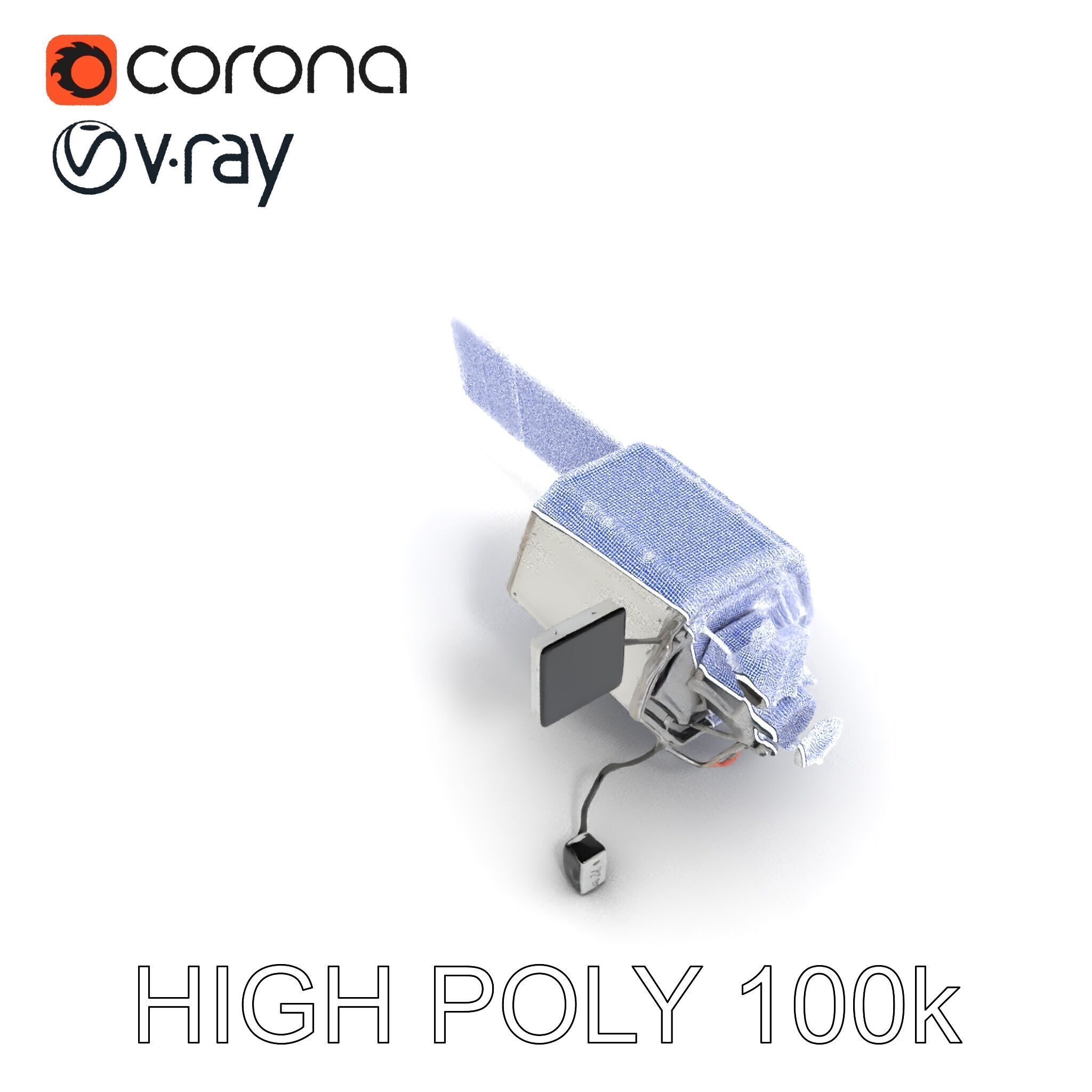 Satellite Model Pack with Detailed Panels and Equipment Low-poly 3D model_35