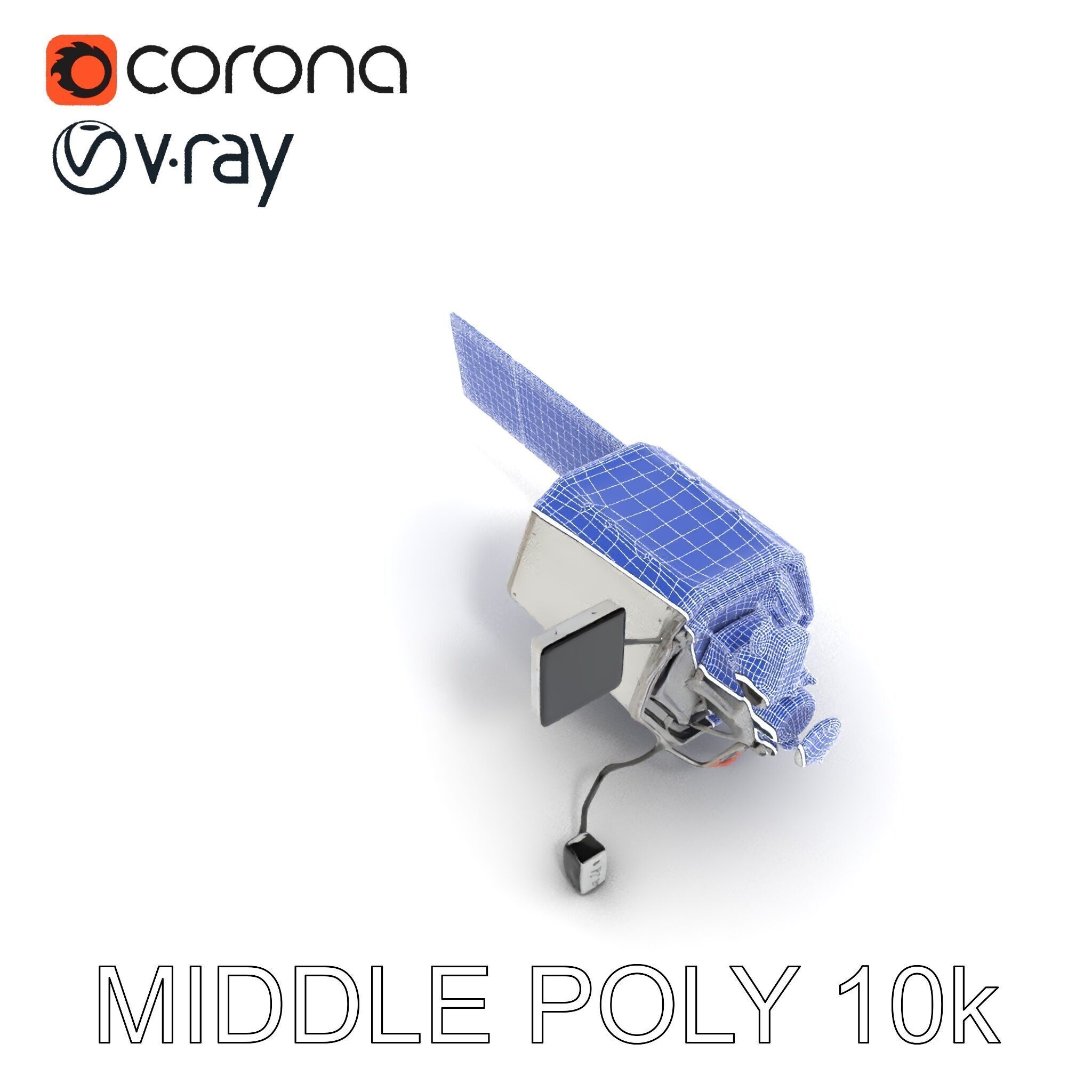 Satellite Model Pack with Detailed Panels and Equipment Low-poly 3D model_11