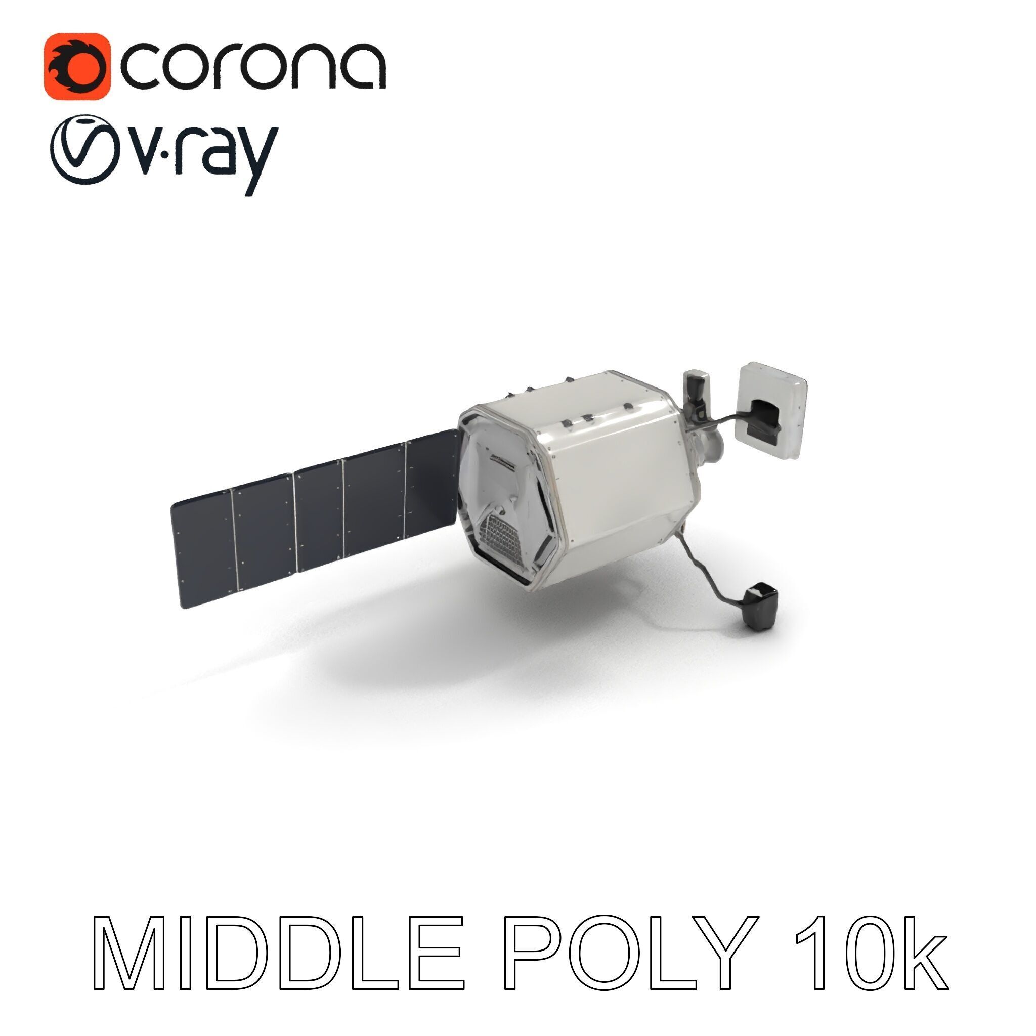 Satellite Model Pack with Detailed Panels and Equipment Low-poly 3D model_6