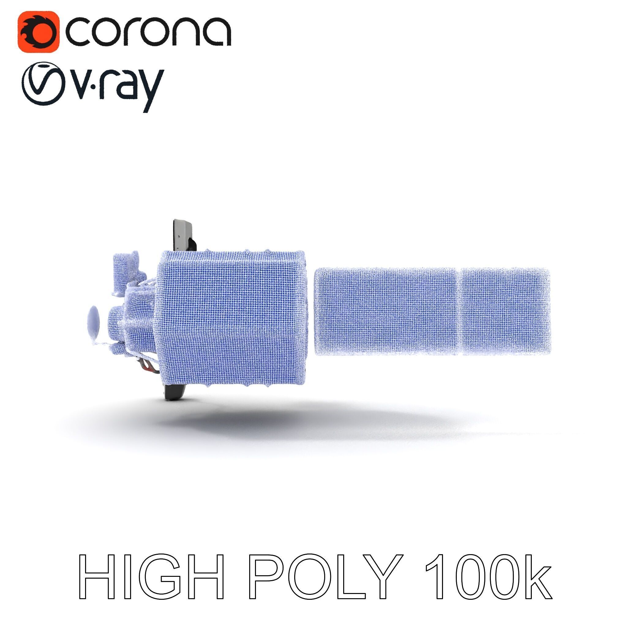 Satellite Model Pack with Detailed Panels and Equipment Low-poly 3D model_8