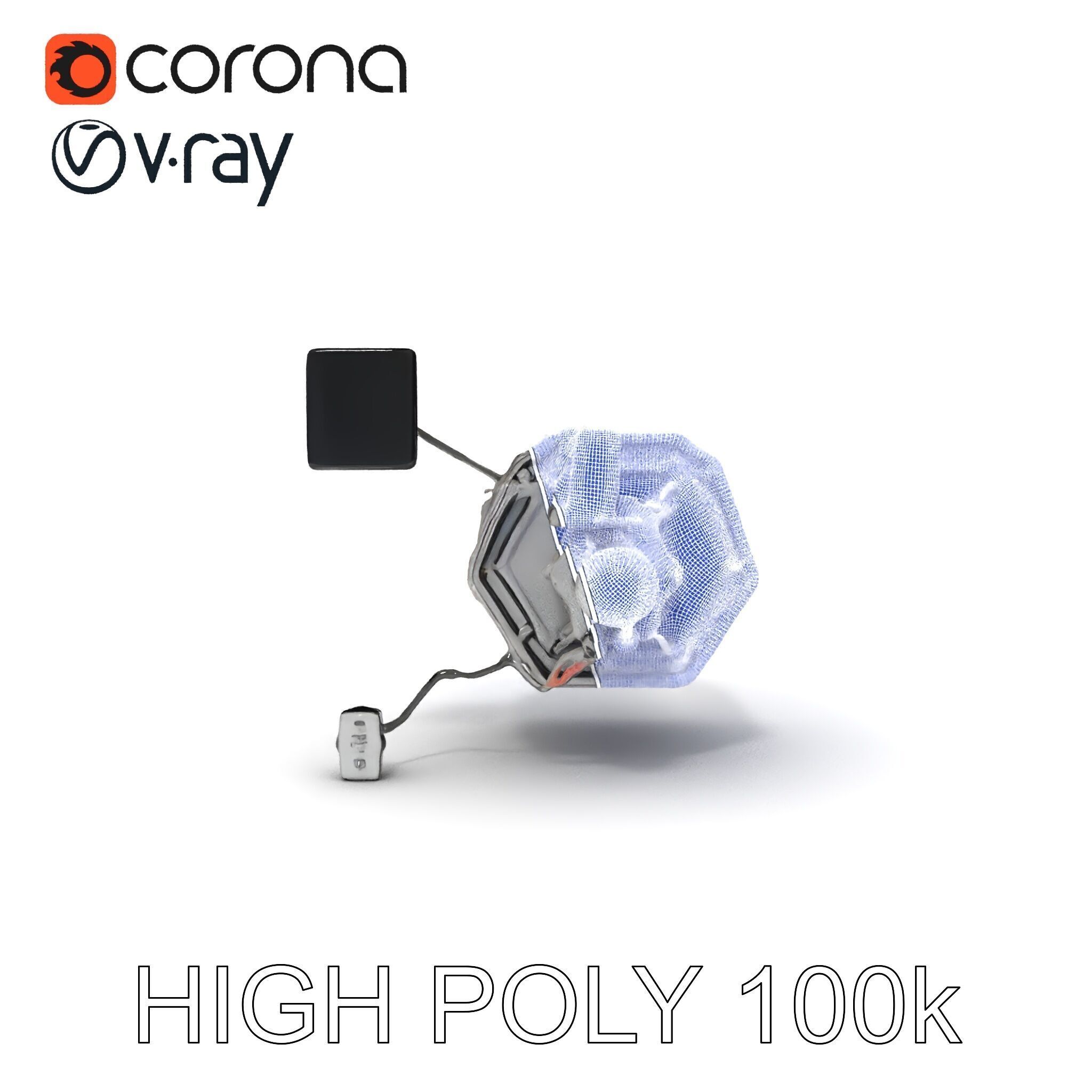 Satellite Model Pack with Detailed Panels and Equipment Low-poly 3D model_27