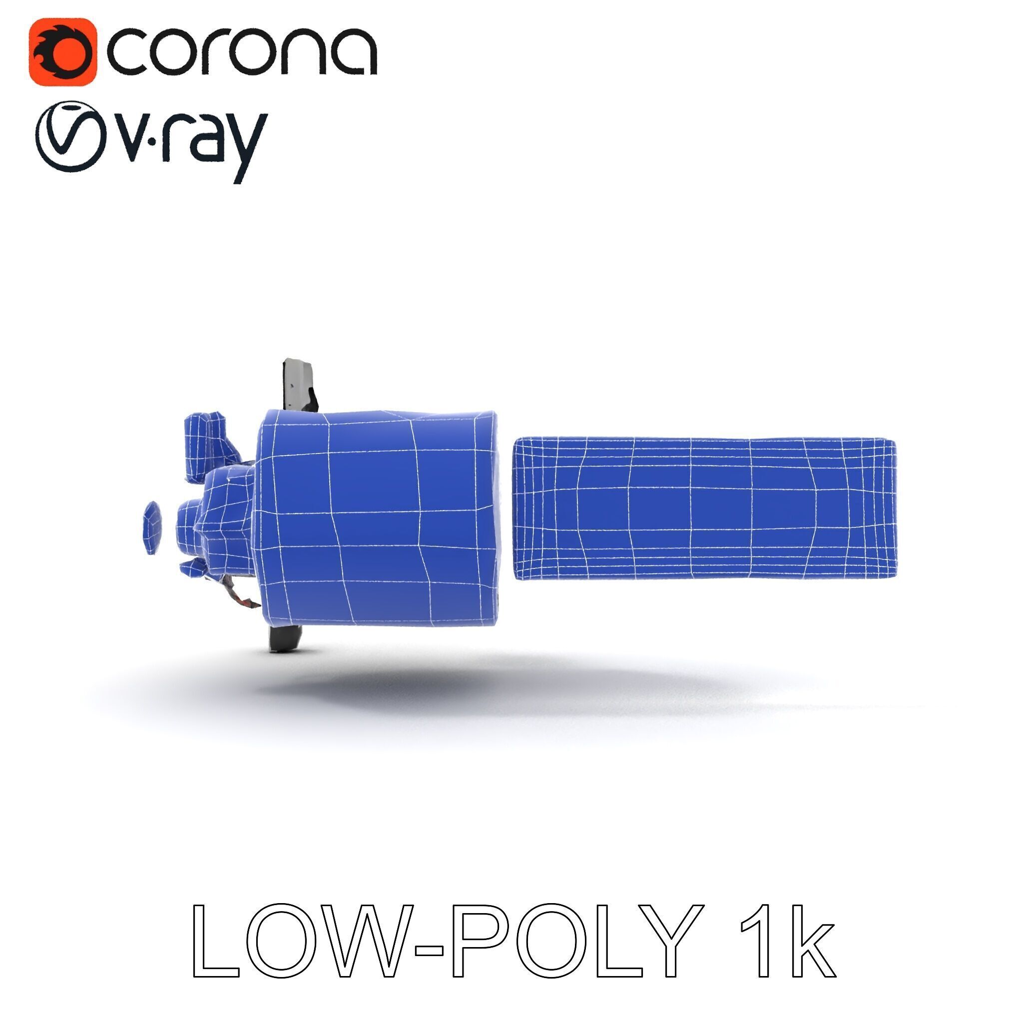 Satellite Model Pack with Detailed Panels and Equipment Low-poly 3D model_10