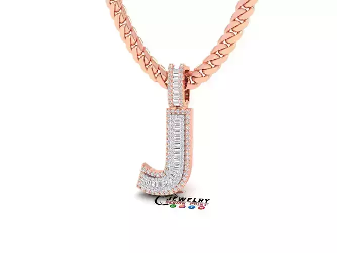 Custom Initial J Letter Diamond  A to Z Alphabet Bug Necklace