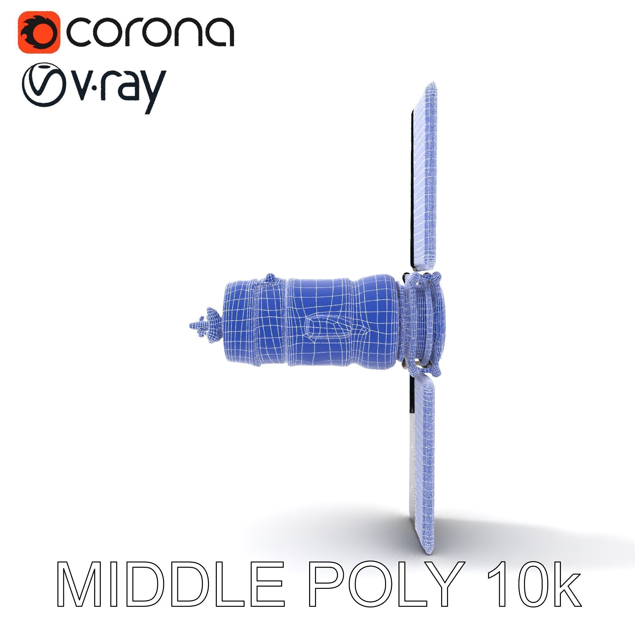 Spacecraft Satellite Model Pack with Detailed Solar Panels Low-poly 3D model_27