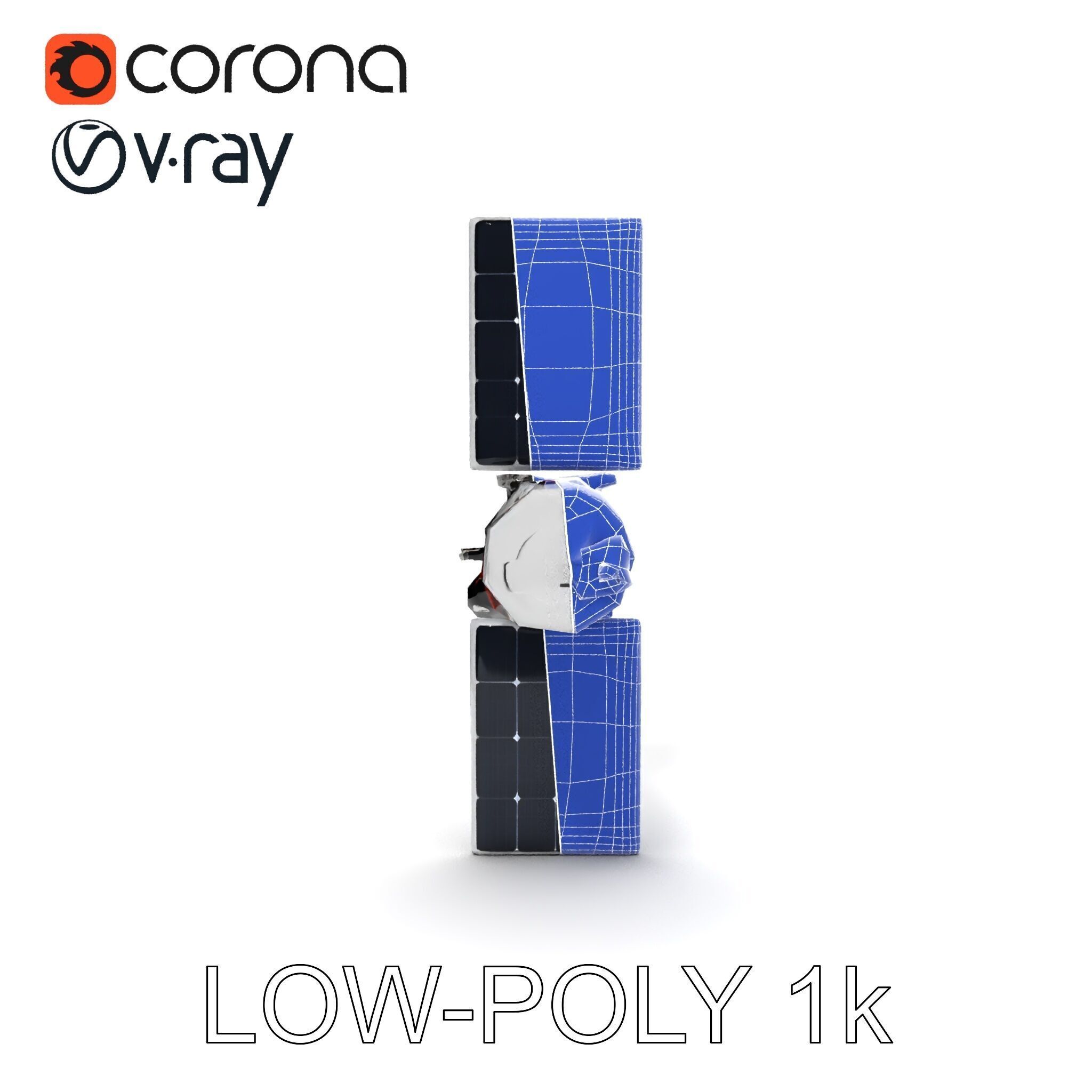 Spacecraft Satellite Model Pack with Detailed Solar Panels Low-poly 3D model_31