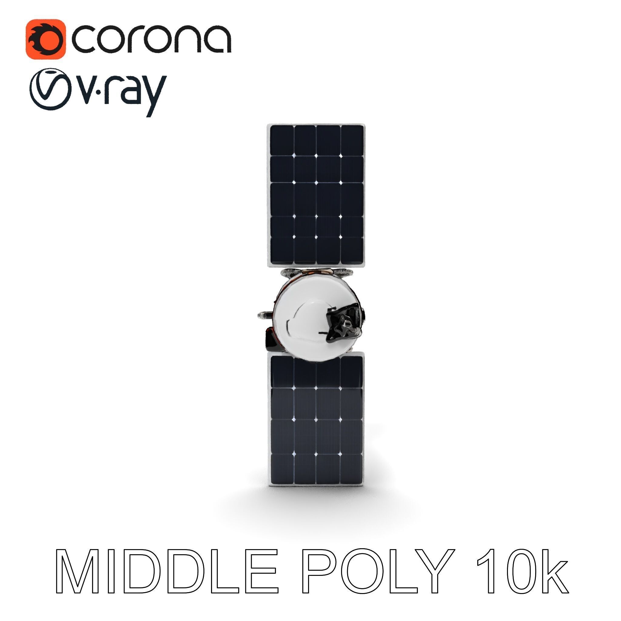 Spacecraft Satellite Model Pack with Detailed Solar Panels Low-poly 3D model_11