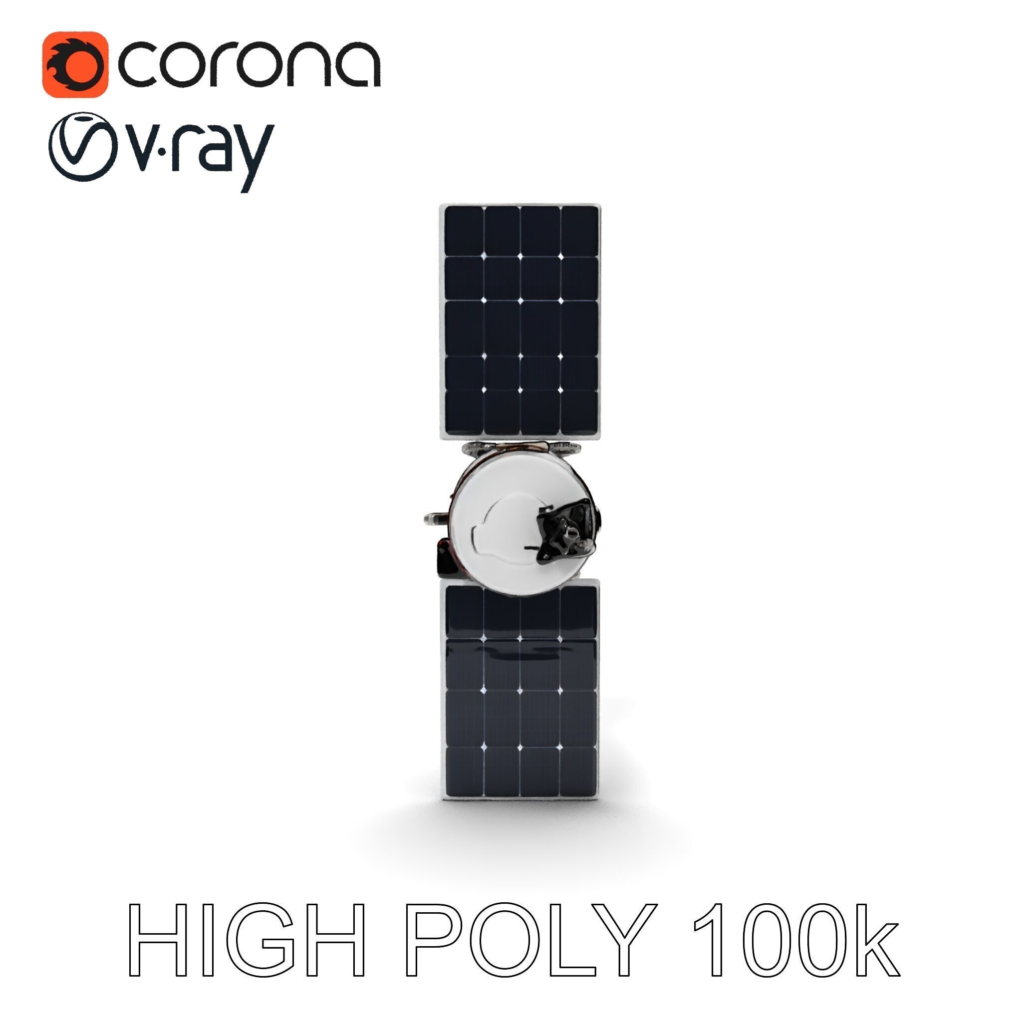 Spacecraft Satellite Model Pack with Detailed Solar Panels Low-poly 3D model_18