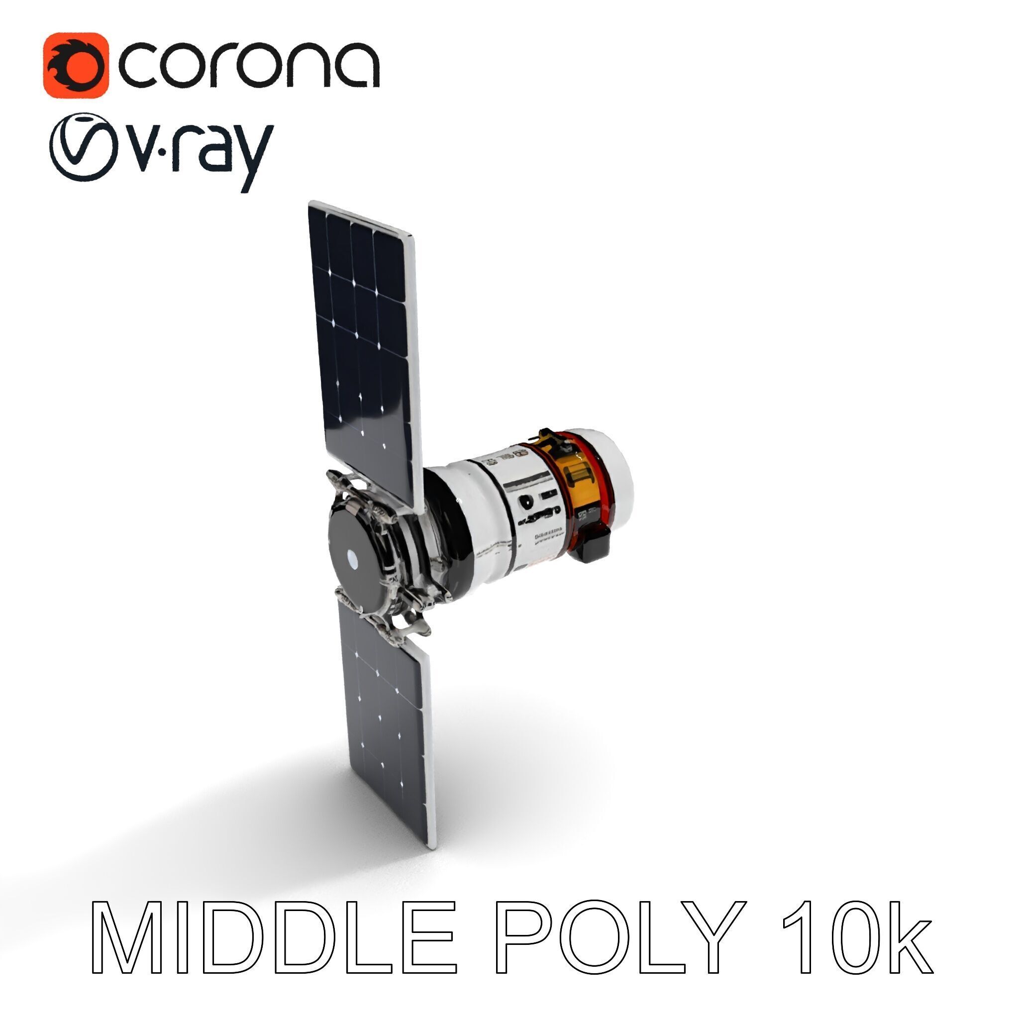 Spacecraft Satellite Model Pack with Detailed Solar Panels Low-poly 3D model_8