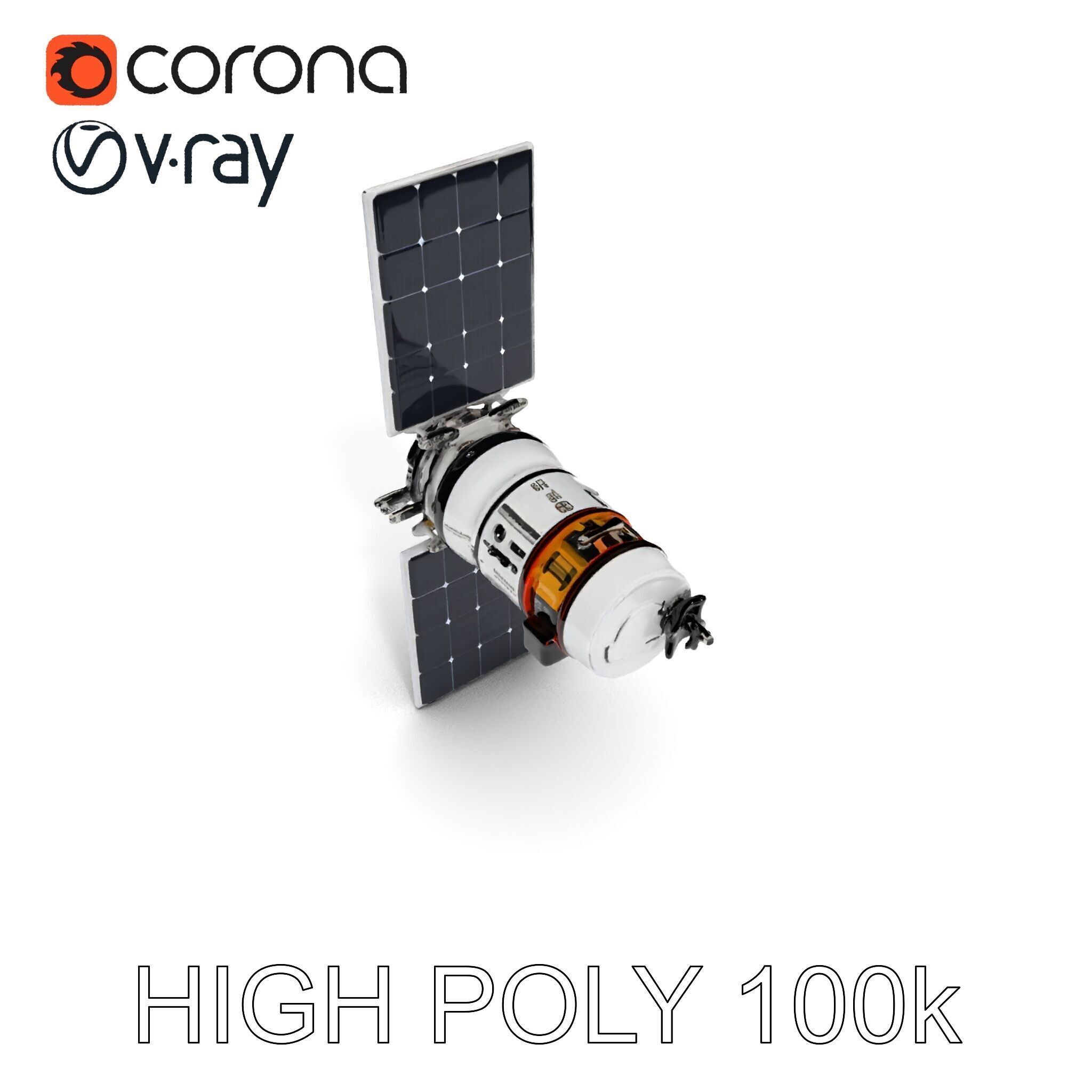 Spacecraft Satellite Model Pack with Detailed Solar Panels Low-poly 3D model_29