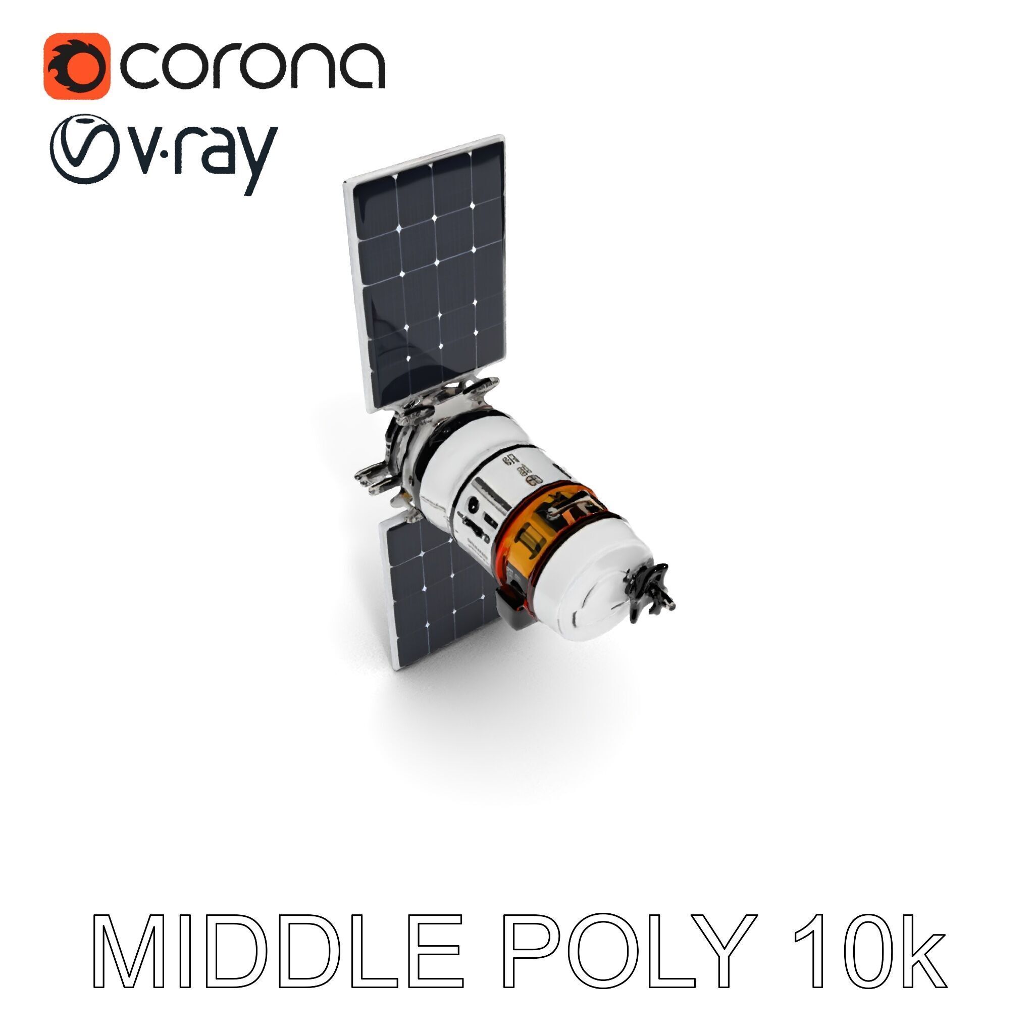 Spacecraft Satellite Model Pack with Detailed Solar Panels Low-poly 3D model_25