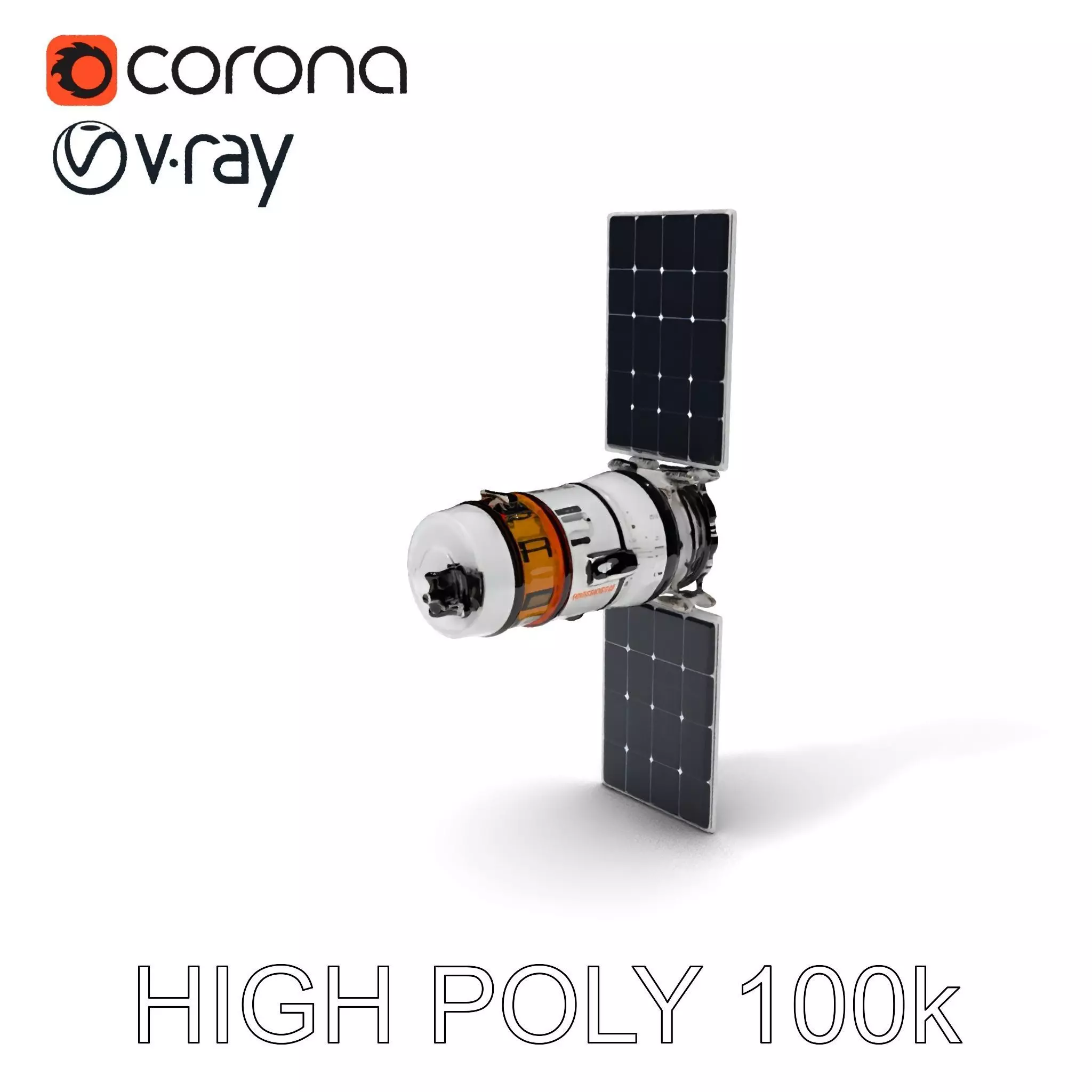 Spacecraft Satellite Model Pack with Detailed Solar Panels Low-poly 3D model_0