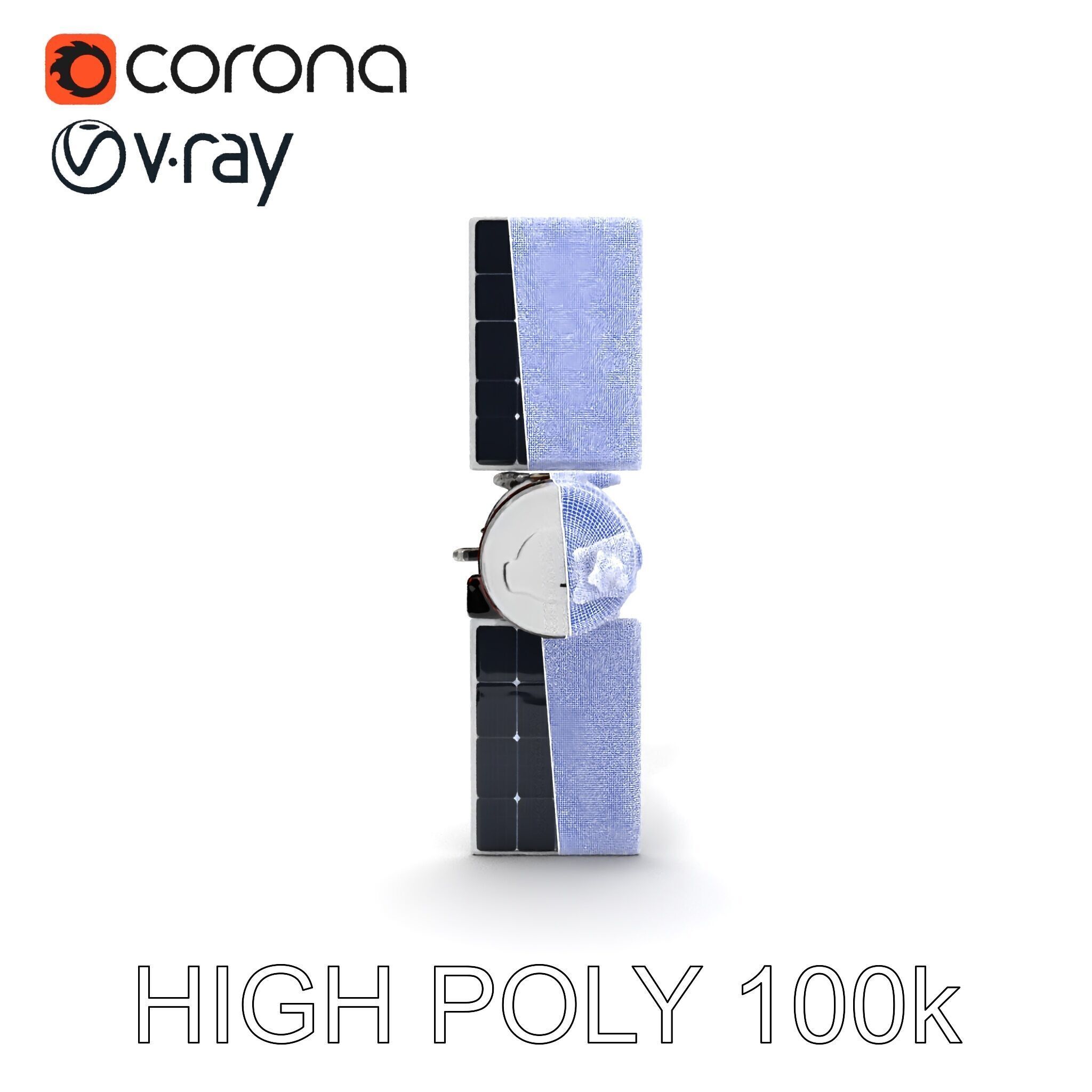 Spacecraft Satellite Model Pack with Detailed Solar Panels Low-poly 3D model_21