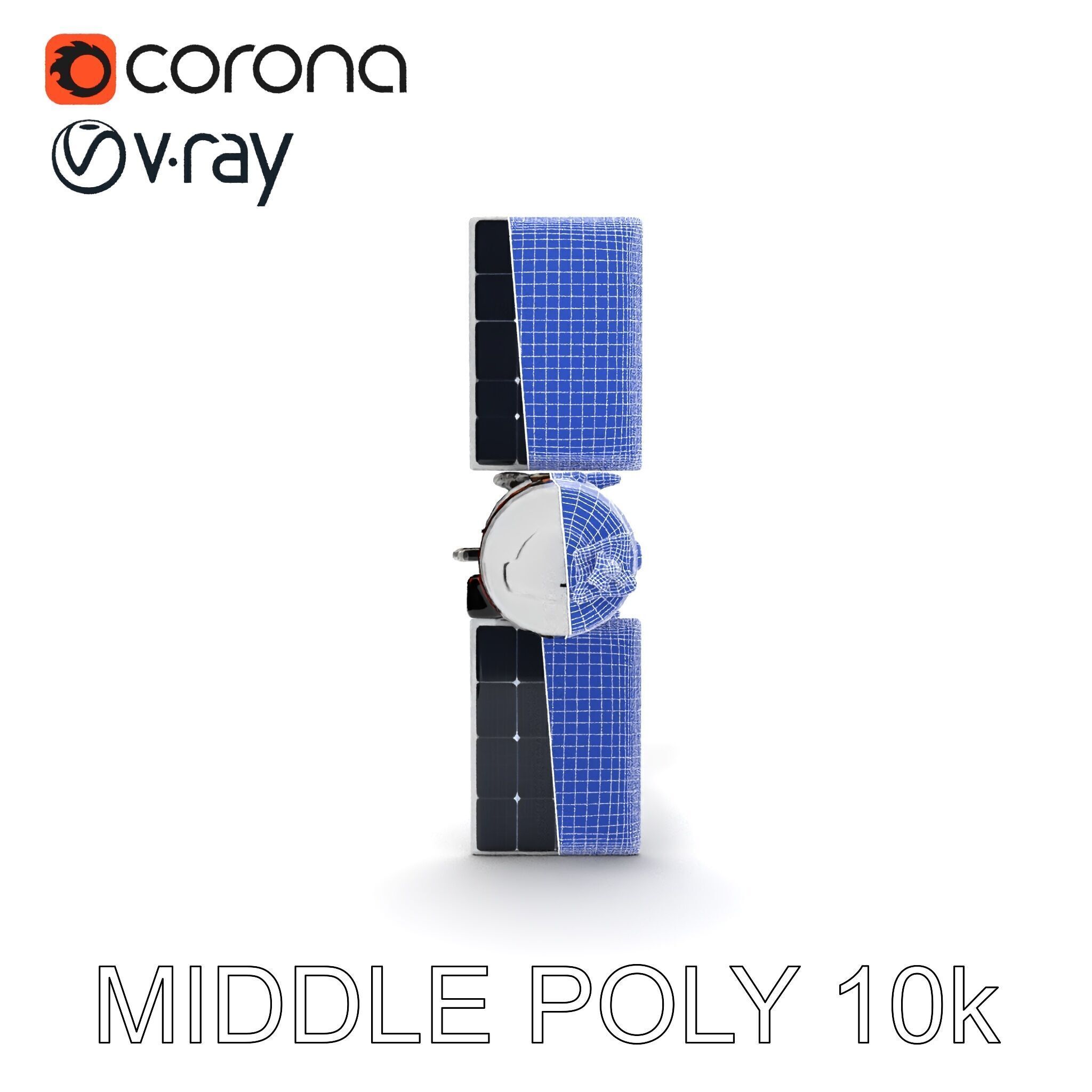 Spacecraft Satellite Model Pack with Detailed Solar Panels Low-poly 3D model_22