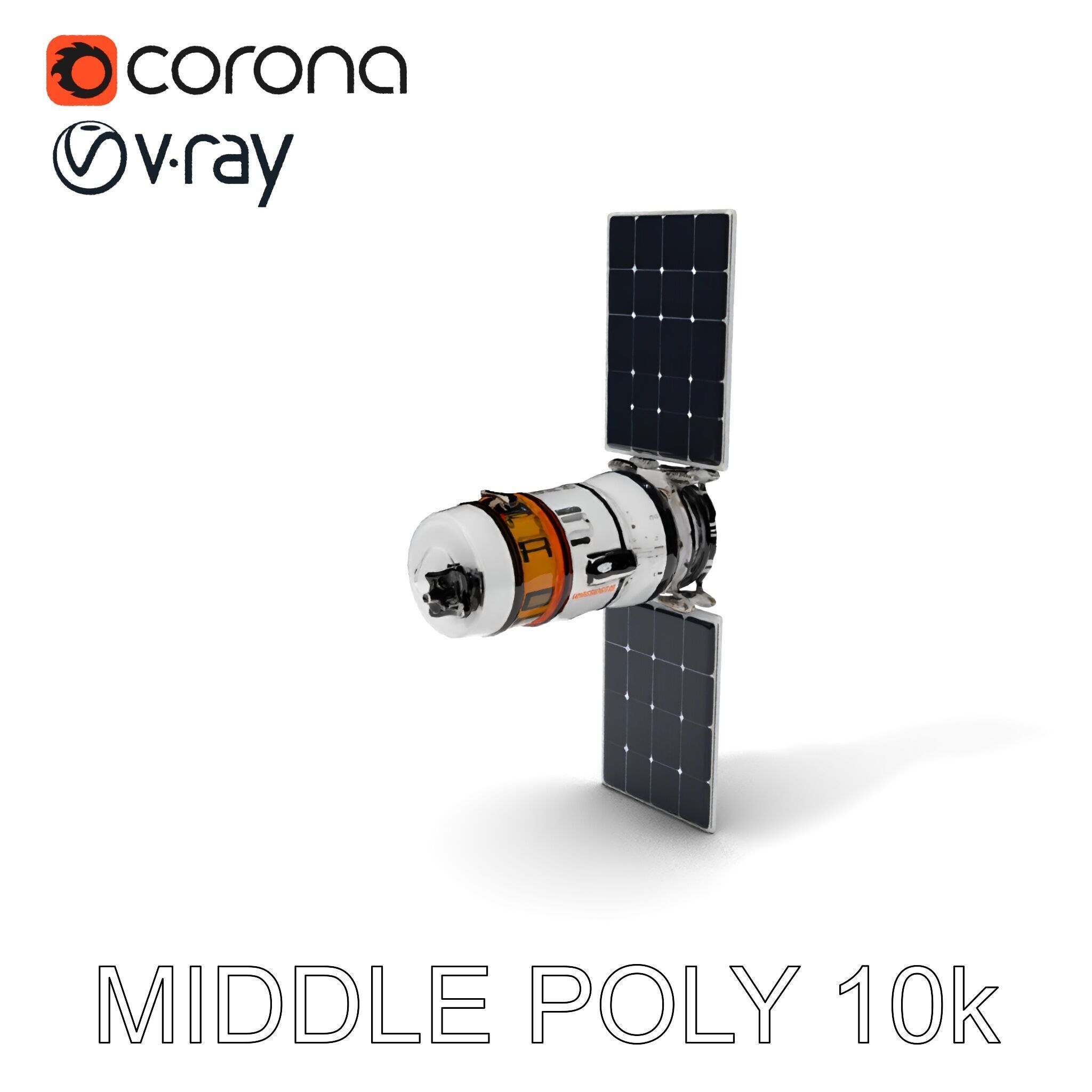 Spacecraft Satellite Model Pack with Detailed Solar Panels Low-poly 3D model_13