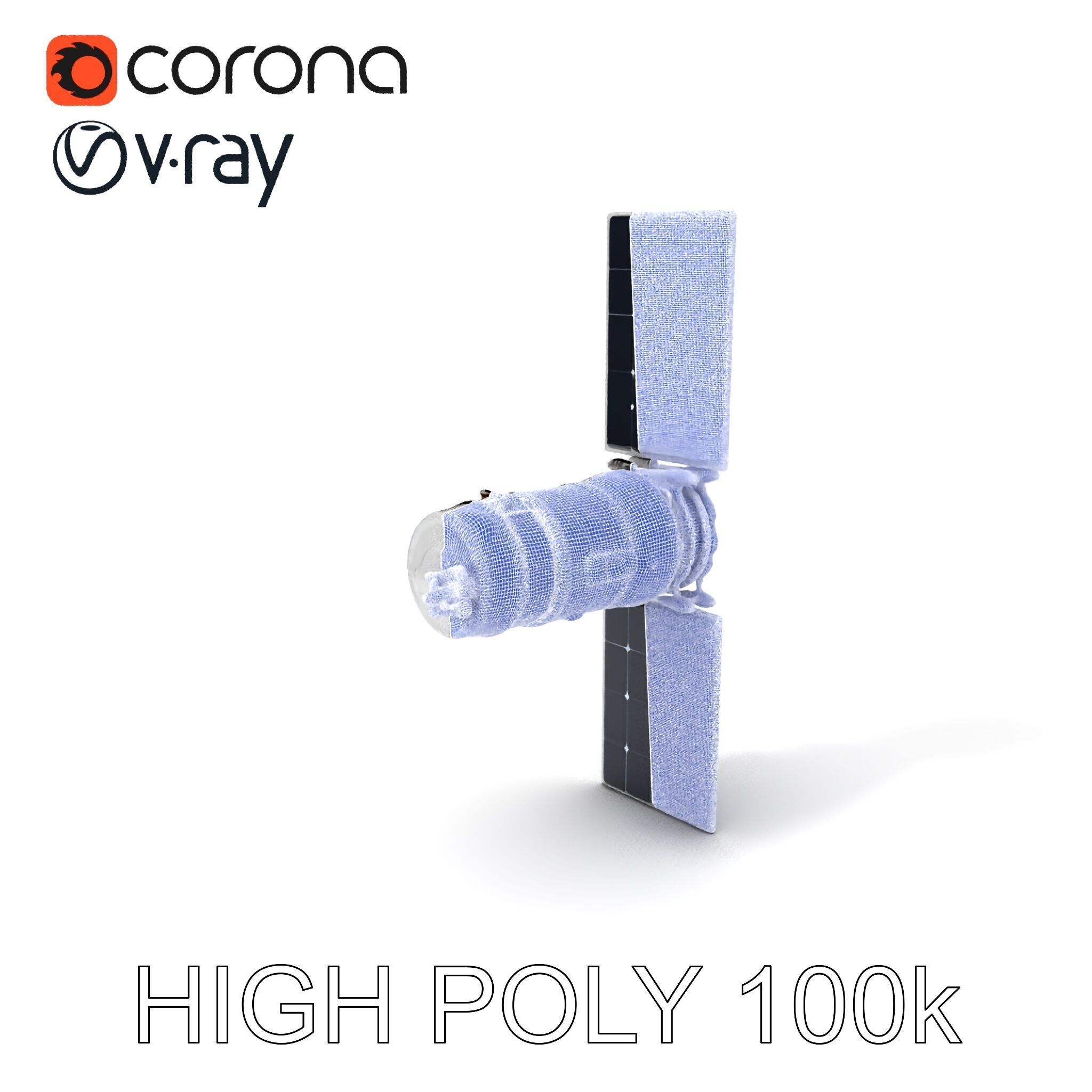 Spacecraft Satellite Model Pack with Detailed Solar Panels Low-poly 3D model_3