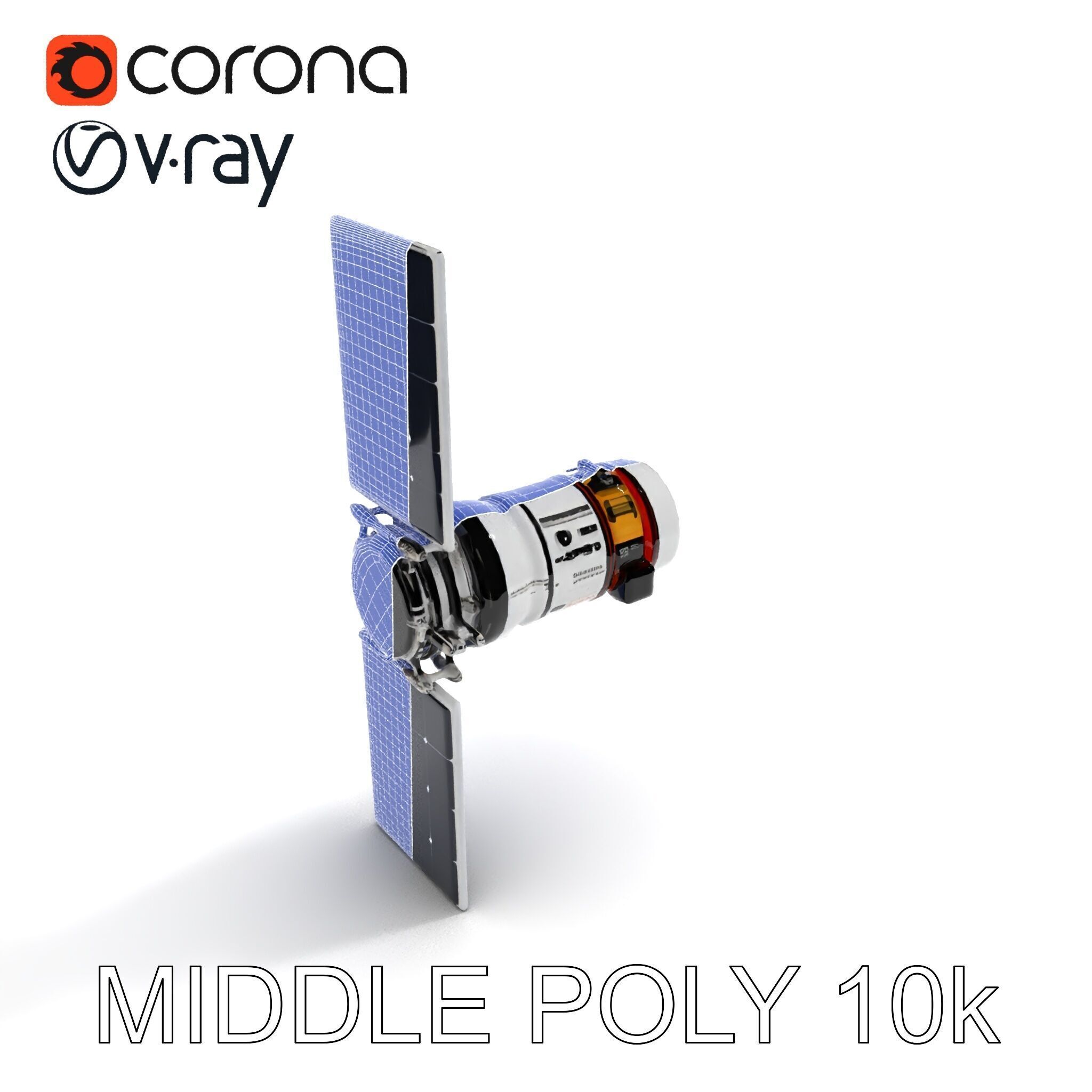 Spacecraft Satellite Model Pack with Detailed Solar Panels Low-poly 3D model_33