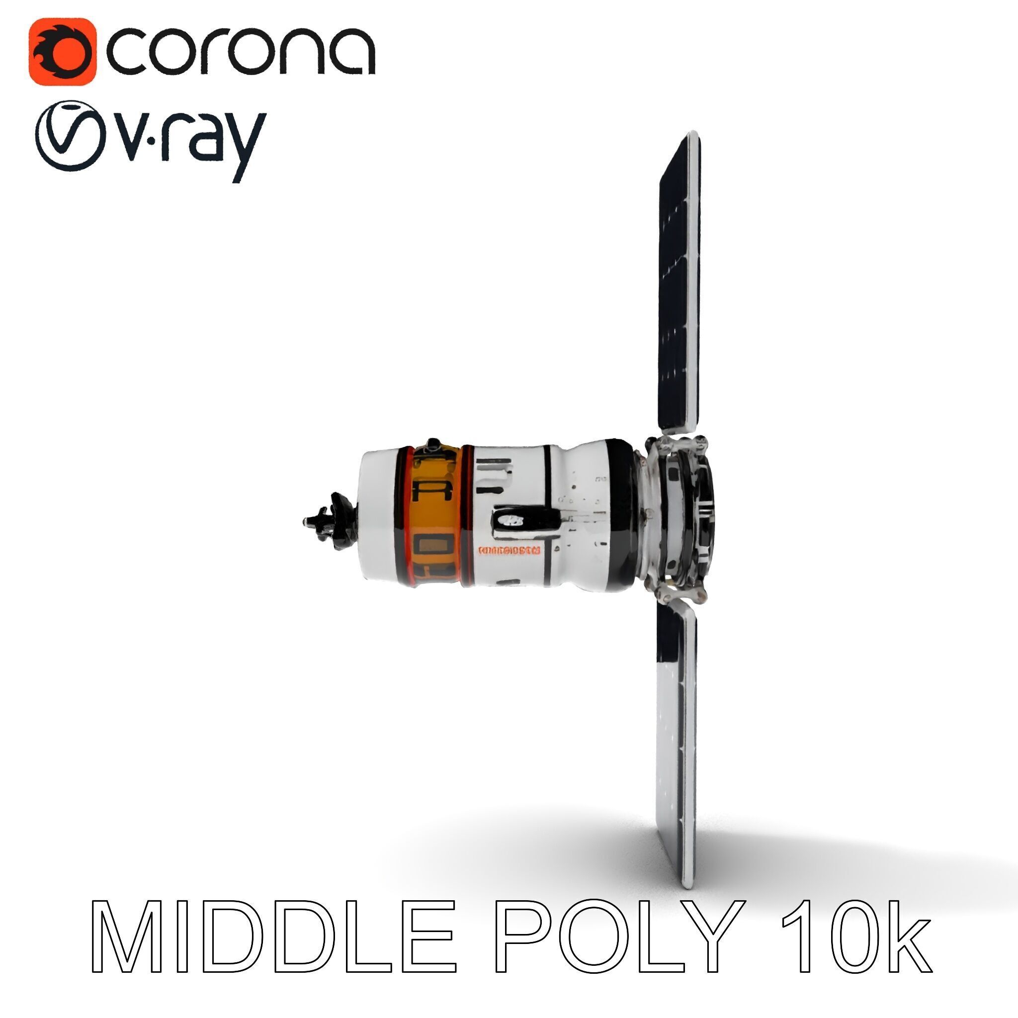 Spacecraft Satellite Model Pack with Detailed Solar Panels Low-poly 3D model_6